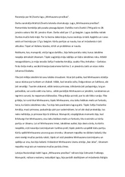 Recenzija par M Zīverta lugu "Minhauzena precības” 1