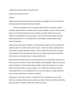 „Cilvēka dzīve, tāpat kā fabula, tiek vērtēta nevis 1