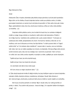 Aleksandrs Čaks un Rīga 1