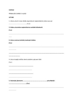Pārbaudes darbs Uzturs 9 klase 1