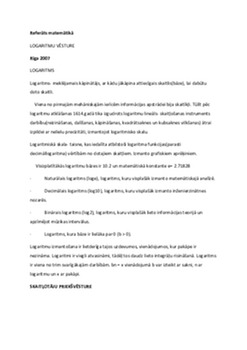 Logaritmi matemātikā: definīcijas, vēsture un pielietojumi 1