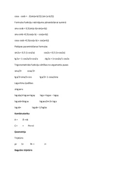 Algebras un ģeometrijas formulas 2