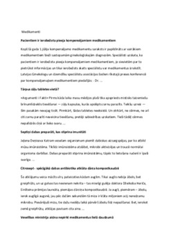 Medikamenti – iedarbības atklājumi un pieejamības problēmas 1
