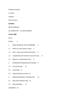 Džeza aizsākumi 20 gadsimta 20 – 30 gadu Amerikā 1