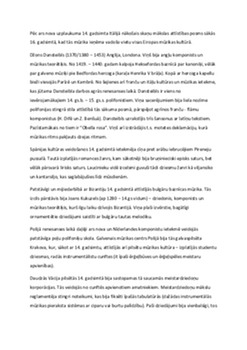 14. gadsimta mūzika: attīstība un iezīmes 3
