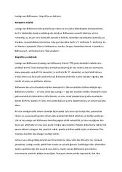 Ludvigs van Bēthovens – dzīve un daiļrade 1