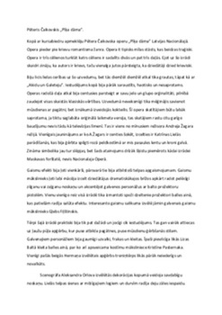 P Čaikovskis "Pīķa dāma" recenzija 1