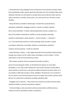 Marijas Montesori pedagoģijas idejas 1