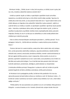 Marijas Montesori pedagoģijas idejas 2
