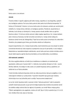 Sv. Irenejs: Baznīcas tēva dzīve un mācība 1