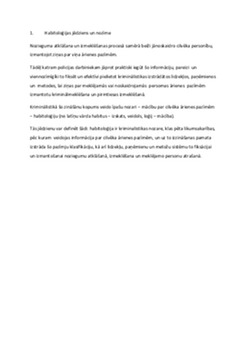 Habitoloģija: personības studijas 1
