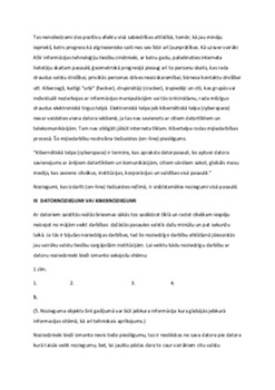 Datornoziegumi un to vieta Latvijas krimināllikumā 2