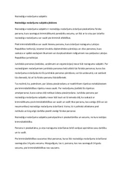 Noziedzīga nodarījuma subjekts 1