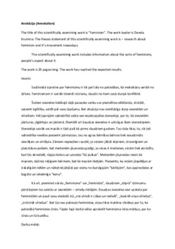 Feminisms: kustības vēsture un ideoloģija 1