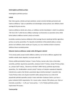 Ietekmīgākās politiskās partijas Latvijā 1