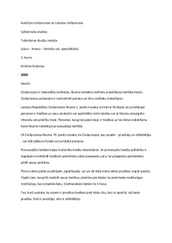 Austrijas civilprocess un Latvijas civilprocess 1