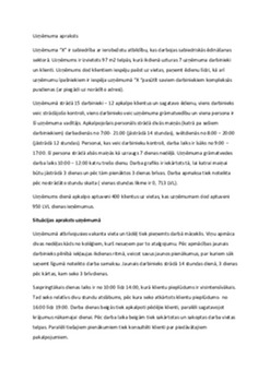 Situācijas apraksts un analīze uzņēmumā „X” 1