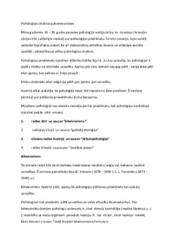 Psiholoģijas zinātnes galvenie virzieni 1