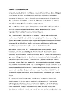 Raimonds Pauls – dzīves un daiļrades pārskats 1