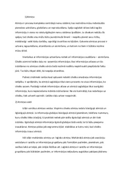 Psiholoģiskā atmiņa: veidi un procesi 2