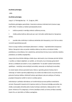 Analītiskā psiholoģija 1
