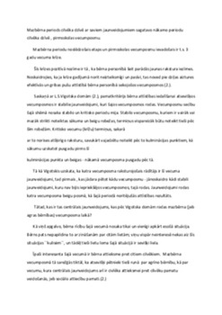 Mazbērna jeb agrīnās bērnības vecumposma raksturojums 2