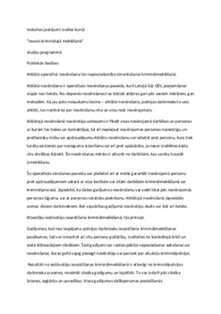 Kriminālistika: pierādījumu vākšana un analīze 1