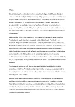 Itālijas valsts pārvaldes forma un tās raksturojums 1