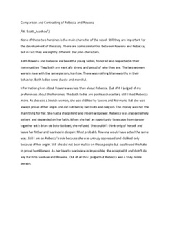 Comparison and Contrasting of Rebecca and Rowena 1