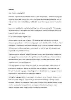 Why should I study English? 1