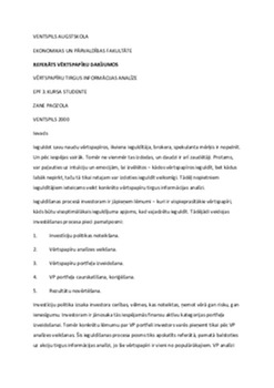 Vērtspapīru tirgus informācijas analīze 1