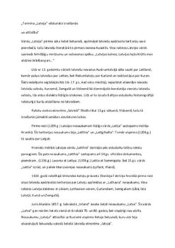Termina "Latvija" vēsturiskā izcelšanās un attīstība 1
