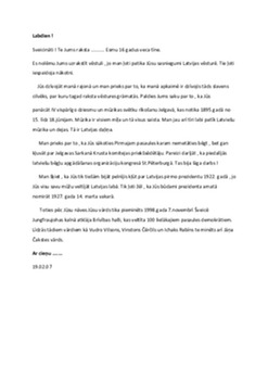 Vēstule Jānim Čakste 1