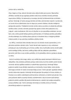 Latvijas ceļš uz neatkarību 1