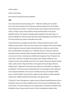 Johans Ernests Bīrons - No Kurzemes hercoga līdz Krievijas valdniekam 1