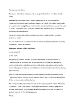Renesanse un Humānisms 1