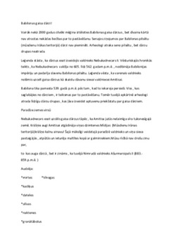 Babilonas gaisa dārzi: vēsturiskā leģenda un interpretācijas 1