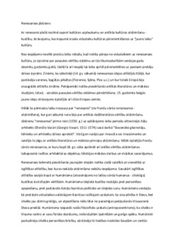 Renesanse: mākslas un kultūras atdzimšana 1