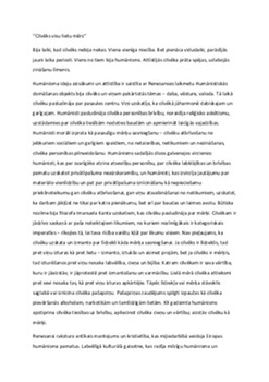 Humānisms: cilvēka vērtība renesanses kultūrā 1