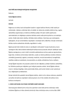 Senās Ēģiptes kultūra: tradīcijas un sasniegumi 1